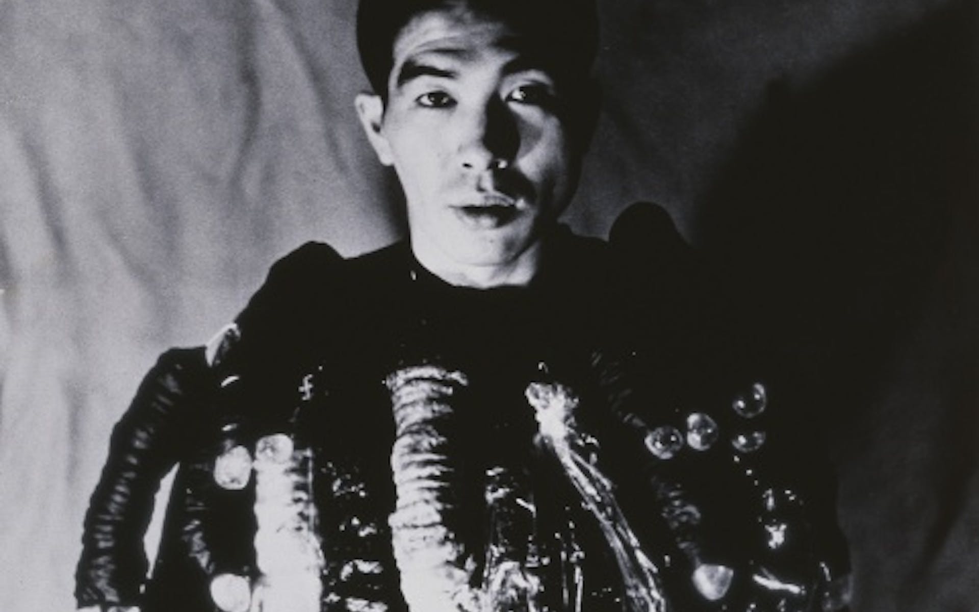 Portrait of Tetsumi Kudo with his work Philosophy of Impotence in&nbsp;1962