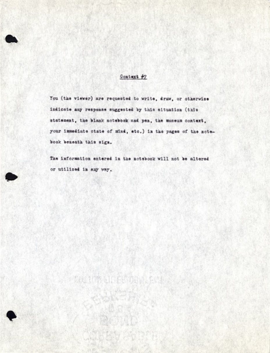 Adrian Piper, Context #7, 1970