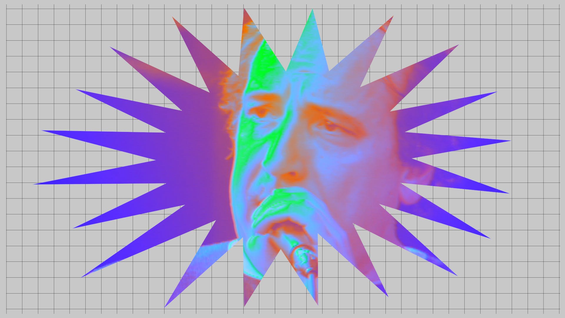 Image of man in burst shape