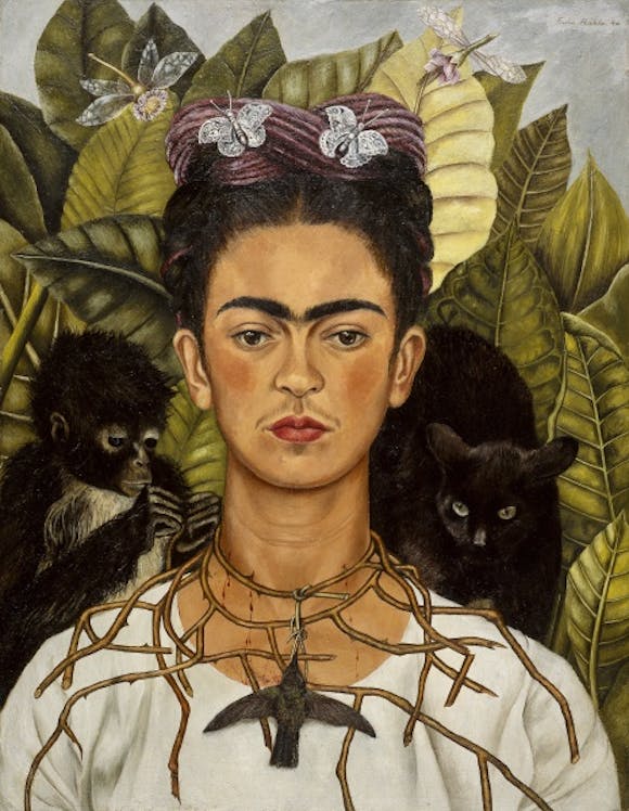 Frida Kahlo, Self-Portrait with Thorn Necklace and Hummingbird (Autorretrato con collar de espinas y colibrí), 1940