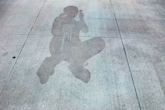 outdoor sculpture on concrete