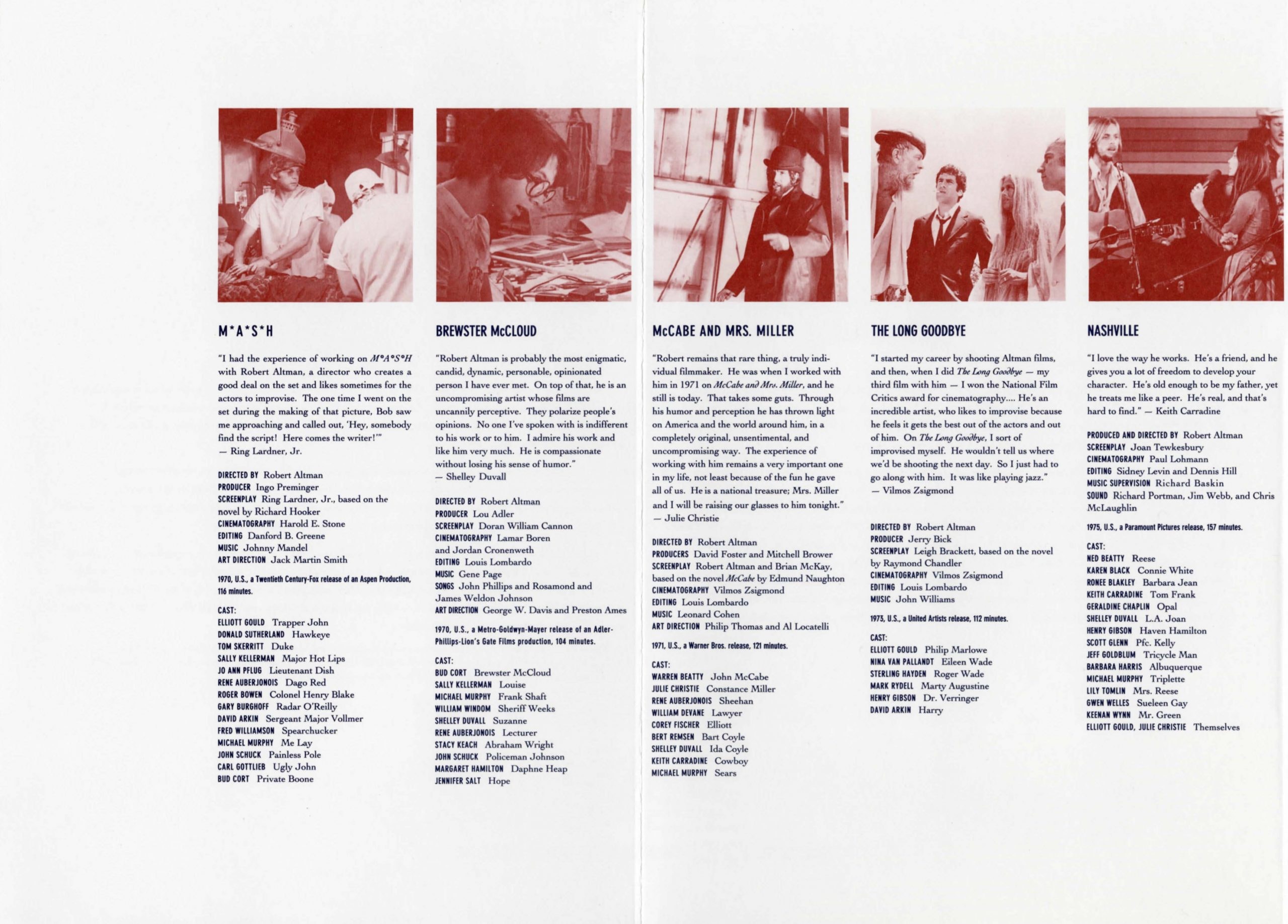 Robert Altman Dialogue event brochure page 3