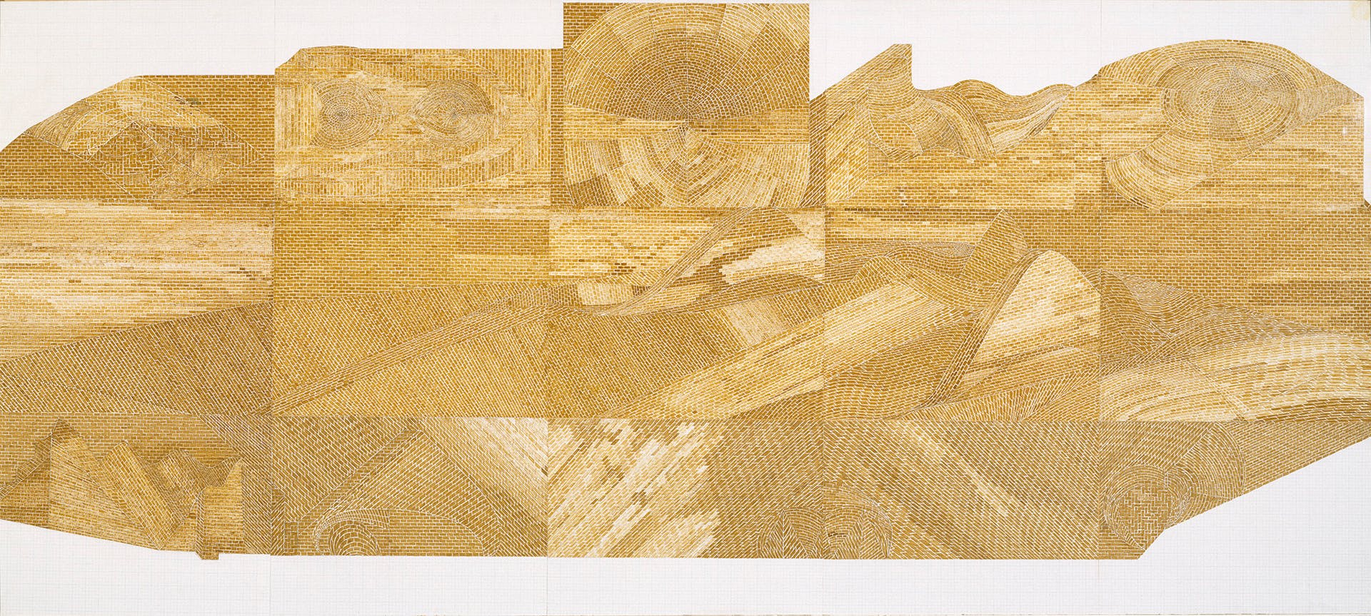Artist: Siah Armajani Title: Architectural Entity Even Event (2) At One Moment Shadow-ful Area Equals Shadow-less Area Date: 1970 Medium: felt-tip pen on graphpaper Credit Line: Collection Walker Art Center, Minneapolis. Art Center Acquisition Fund, 1971.