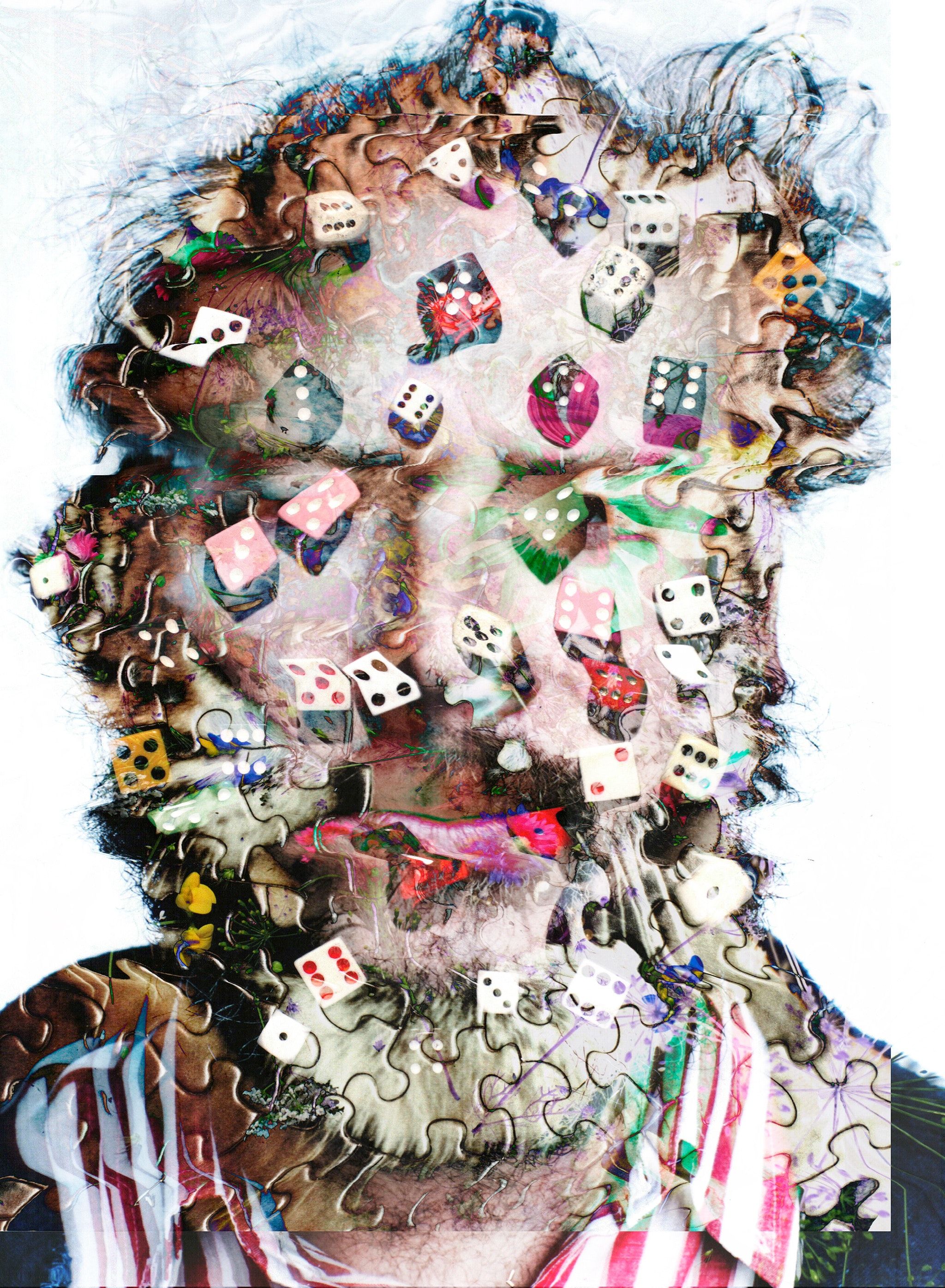 drawing of man with dice