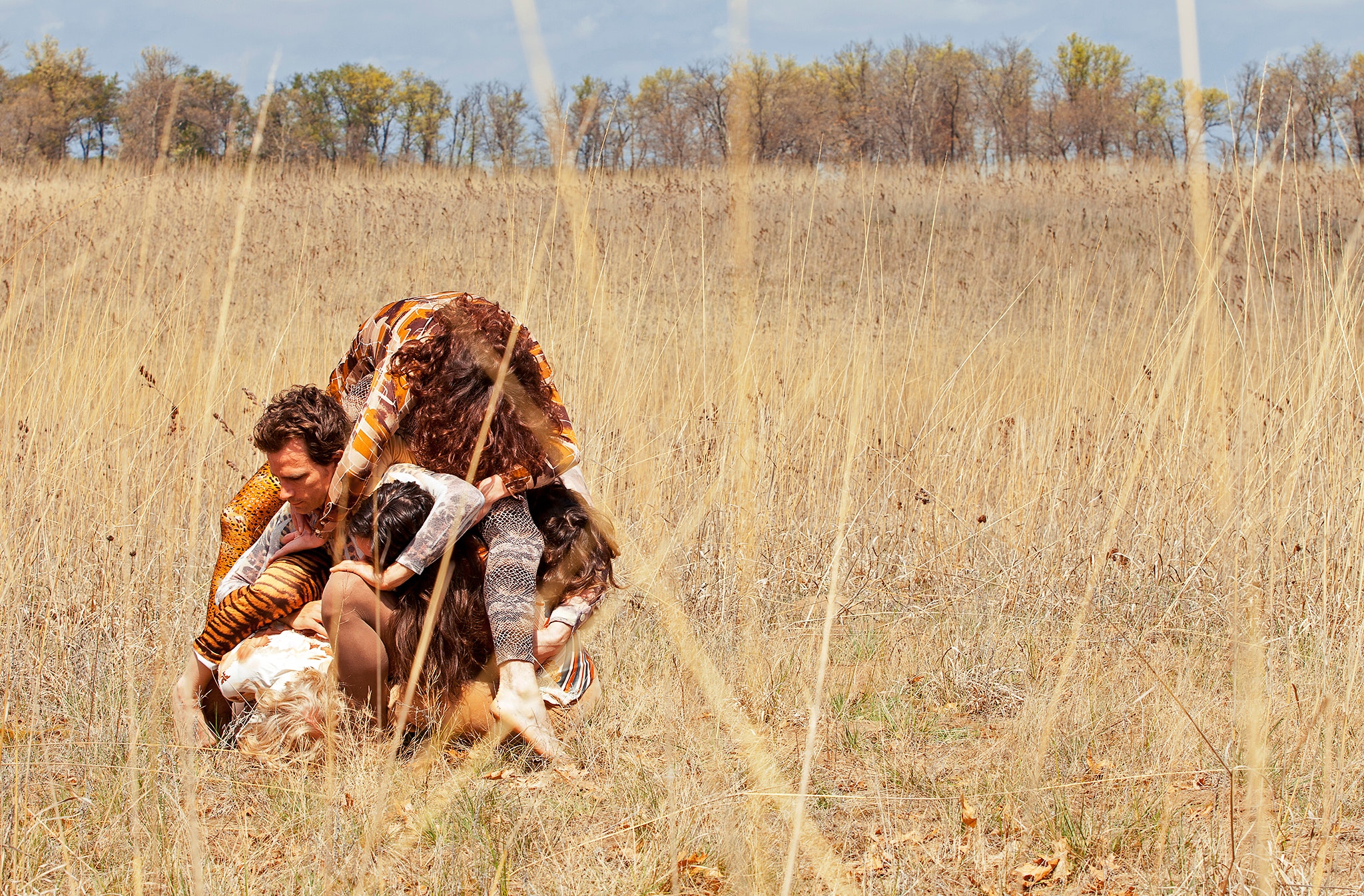Man dancing in a field