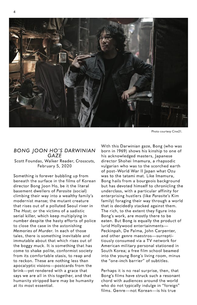 Bong Joon Ho Dialogue brochure page 4