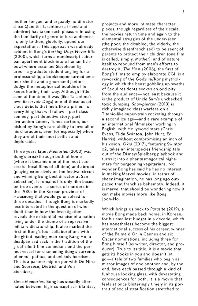 Bong Joon Ho Dialogue brochure page 5