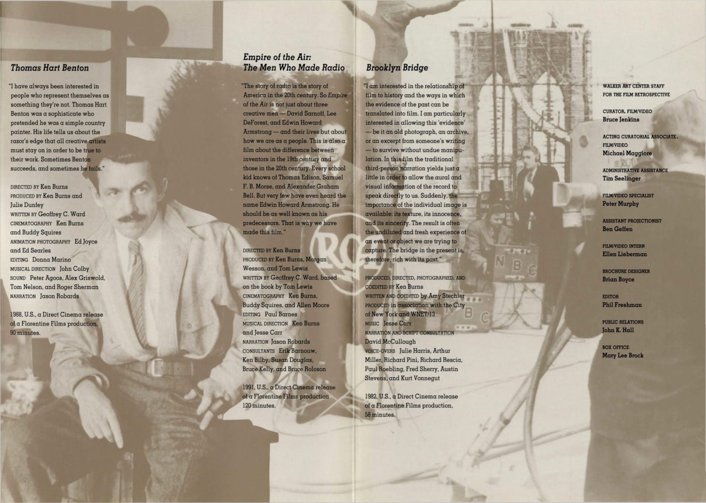 Ken Burns Dialogue event brochure page 4