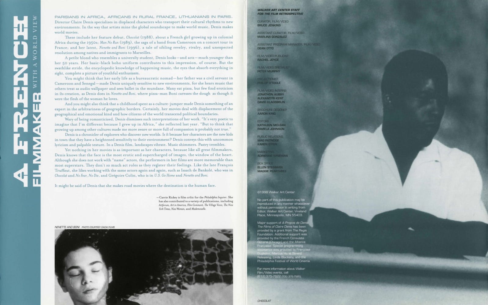 Claire Denis Dialogue event brochure page 2