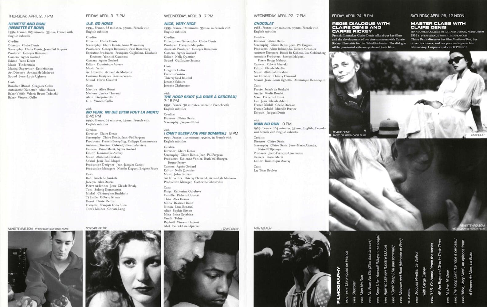Claire Denis Dialogue event brochure page 3