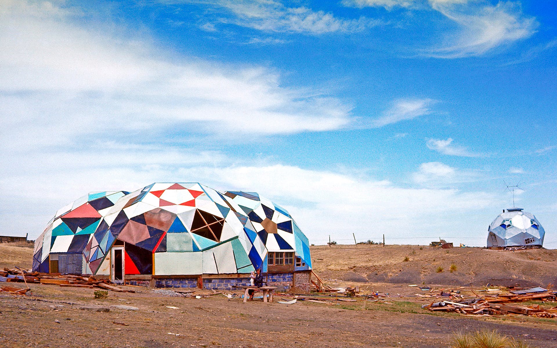 Clark Richert, View of Drop City, "the Complex," in El Moro, outside Trinidad, Colorado c. 1966
