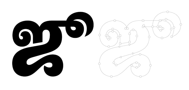 Tamil letterform 'Juu'