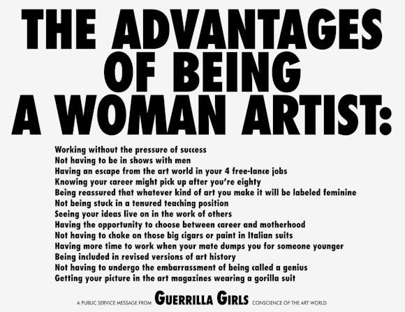 Guerrilla Girls, The Advantages of Being A Woman Artist, 1988