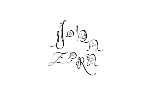 Hand drawing of the name John Zorn