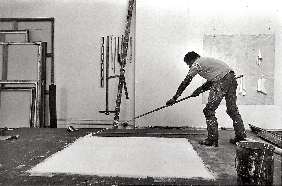 Jack Whitten in his 40 Crosby Street studio New York circa 1974-1975