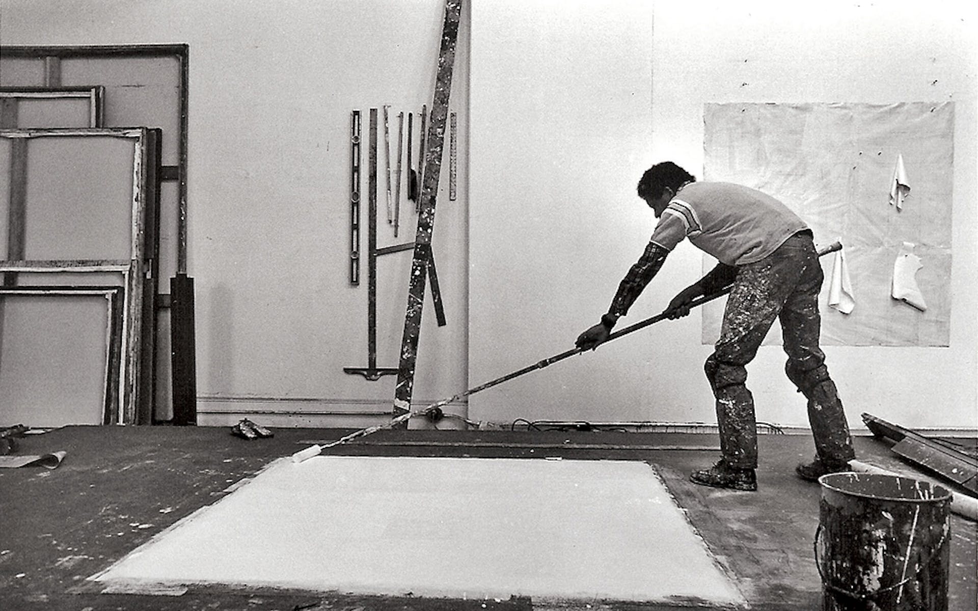 Jack Whitten in his 40 Crosby Street studio New York circa 1974-1975