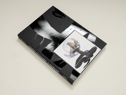 Back of a book with black graphics and a white graphic with an image of a snake.