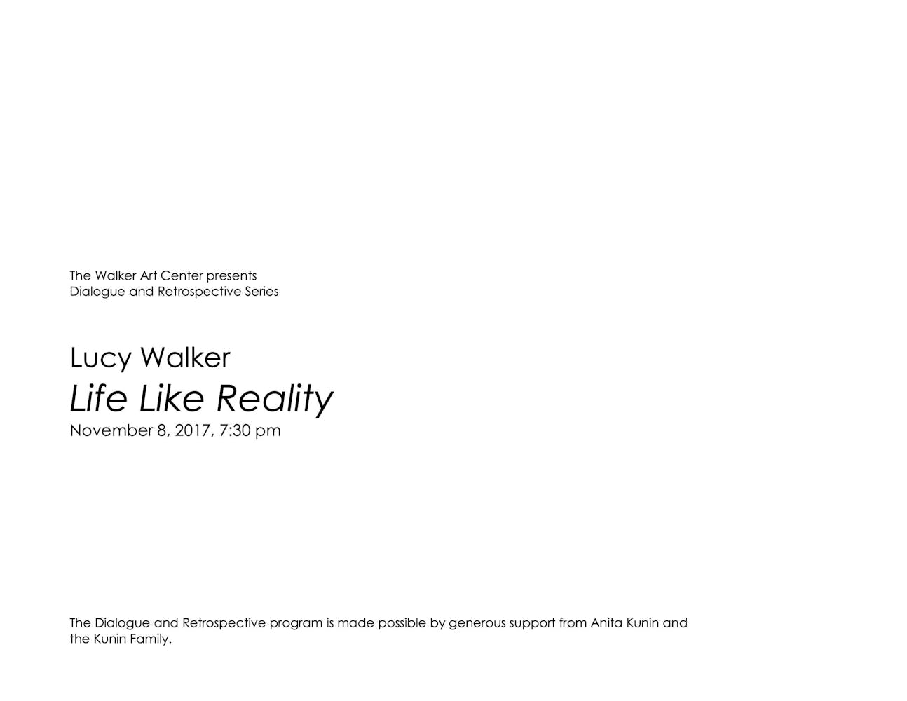 Lucy Walker program notes cover