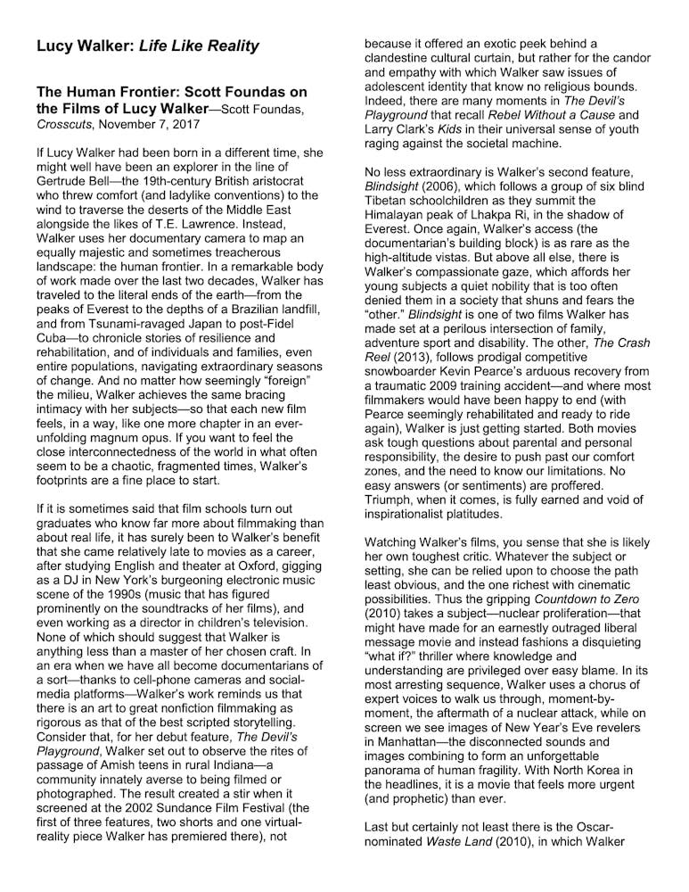 Lucy Walker program notes 2