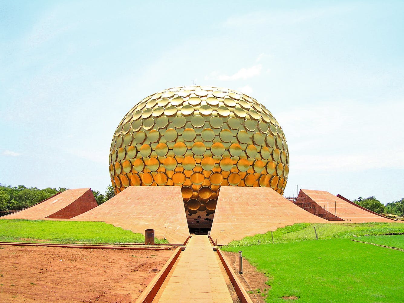 Image of a golden spherical shrine