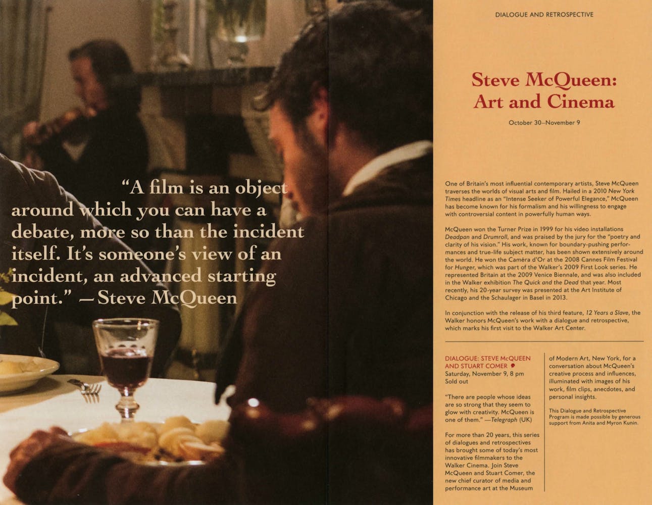 Steve McQueen Dialogue event brochure page 2