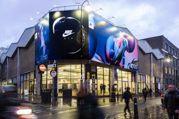 Exterior of a Nike flagship store