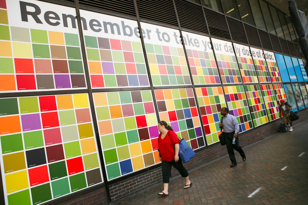 image of artwork titled Nature Matching System installed in a bus terminal