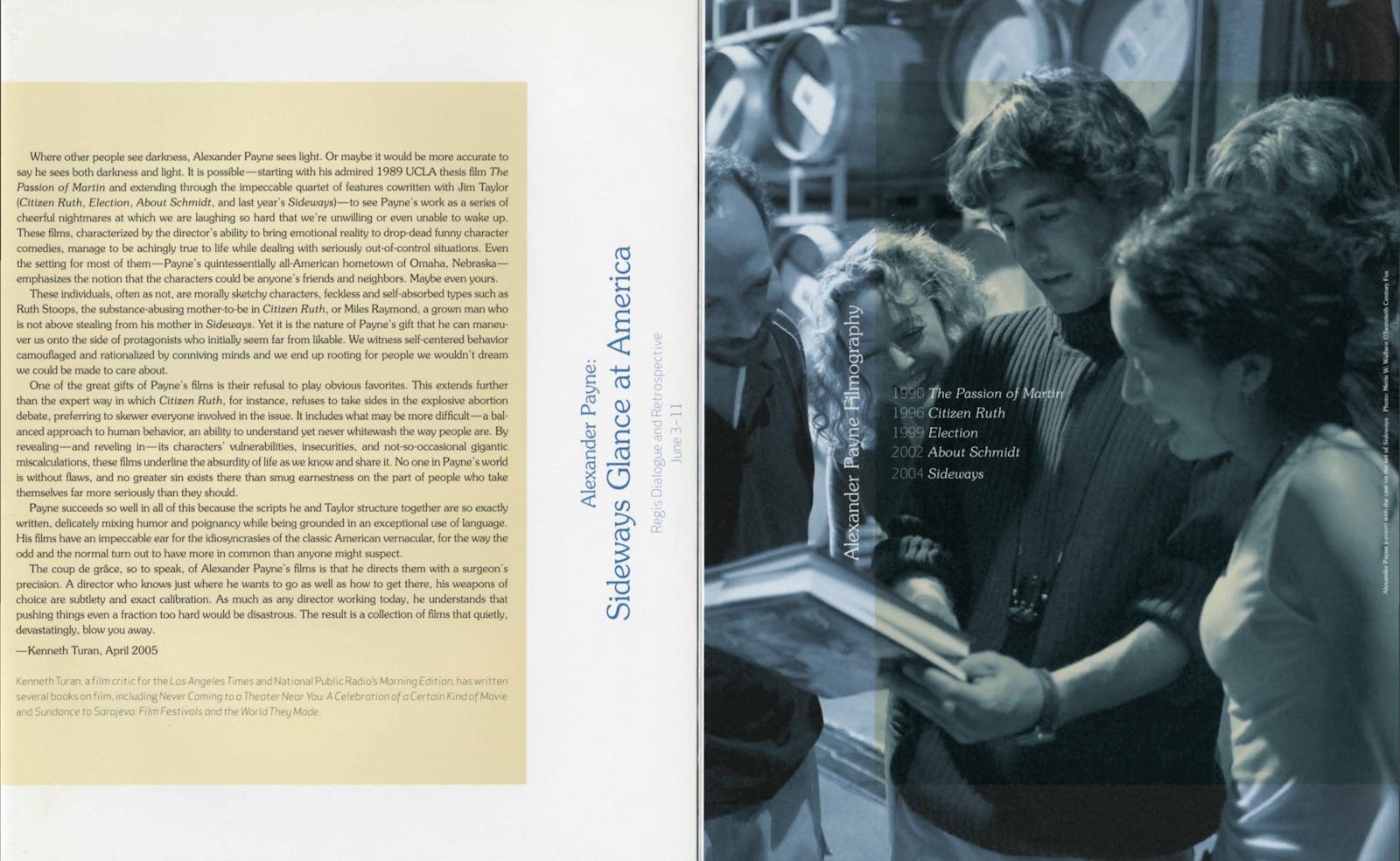 Alexander Payne Dialogue event brochure page 2