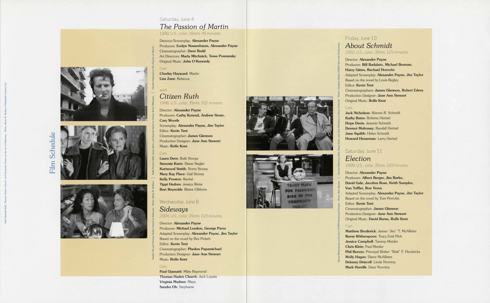 Alexander Payne Dialogue event brochure page 4