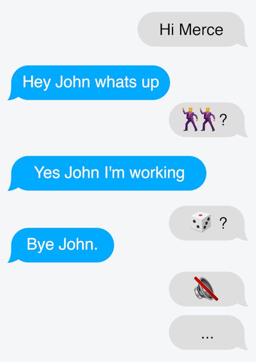 Text message conversation