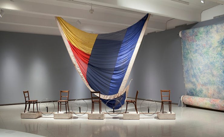 Installation view, Dance Works I: Merce Cunningham / Robert Rauschenberg