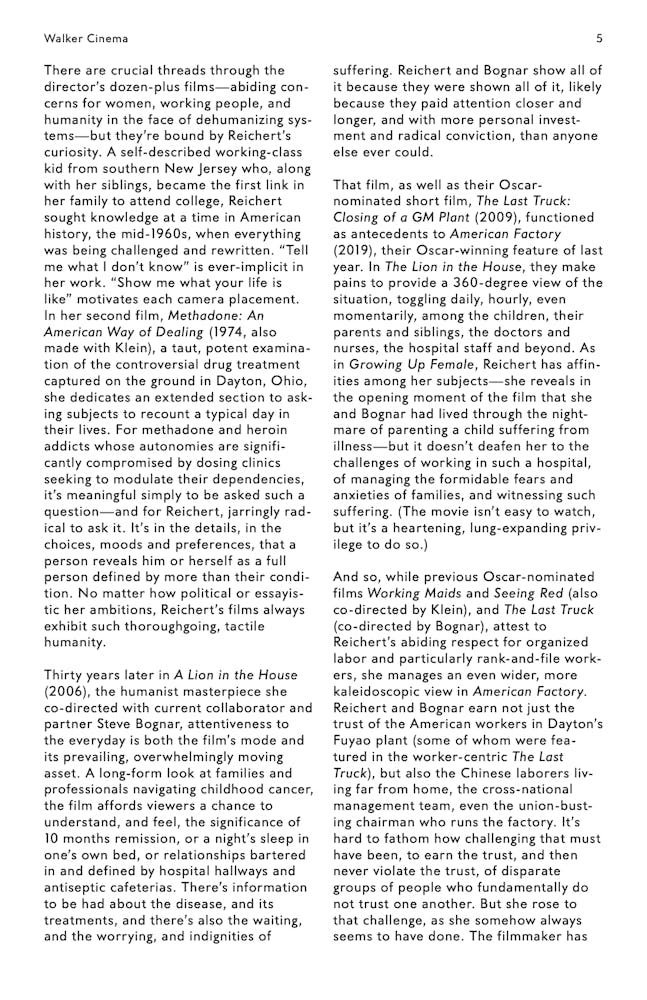 Julia Reichert Dialogue event brochure page 5