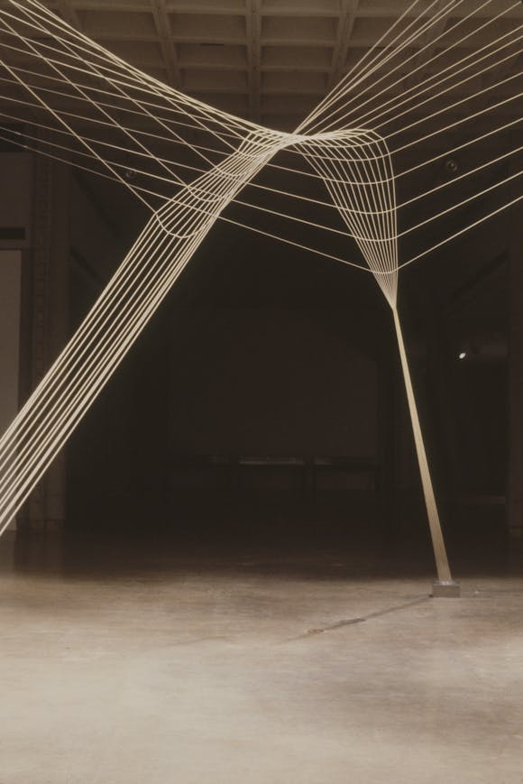 Sculpture consisting of taut wires intersecting