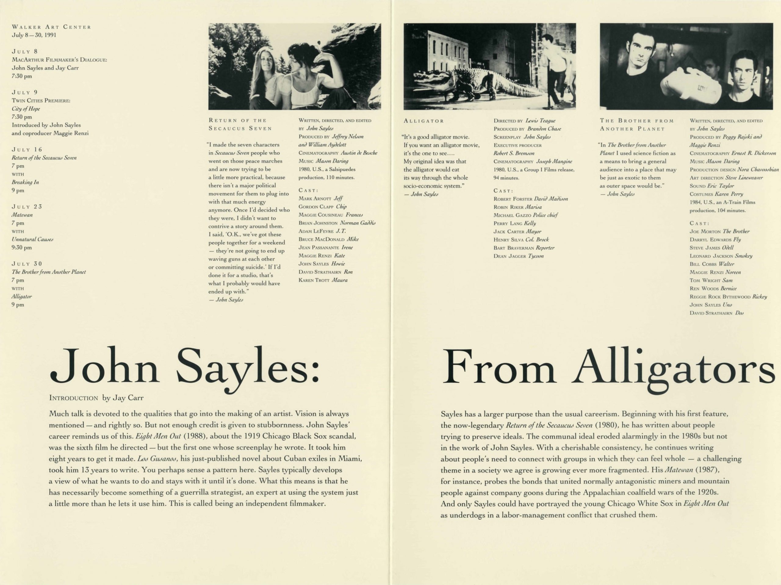 John Sayles Dialogue brochure page 2