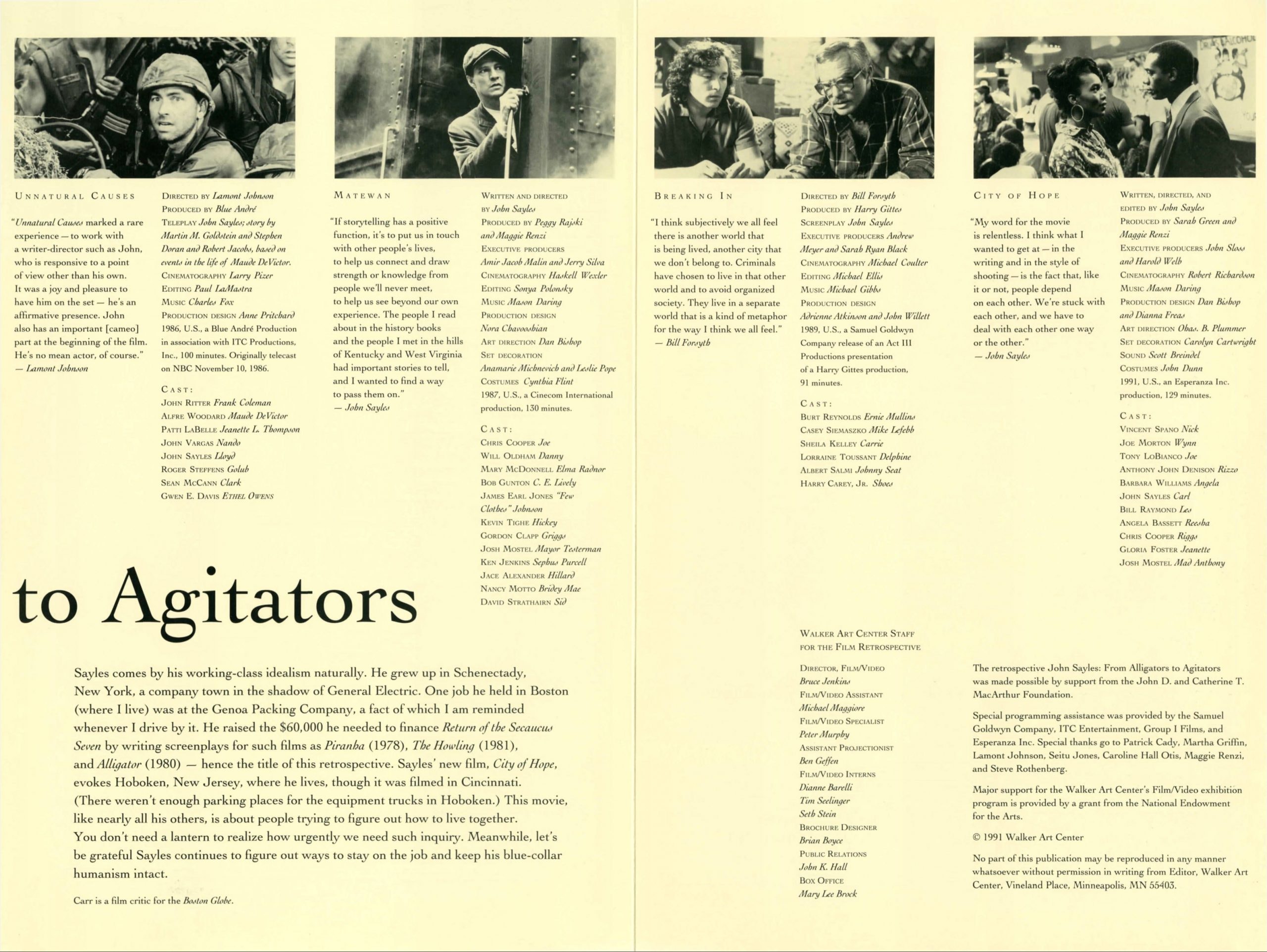John Sayles Dialogue brochure page 3