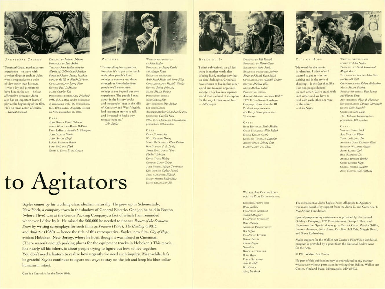 John Sayles Dialogue brochure page 3