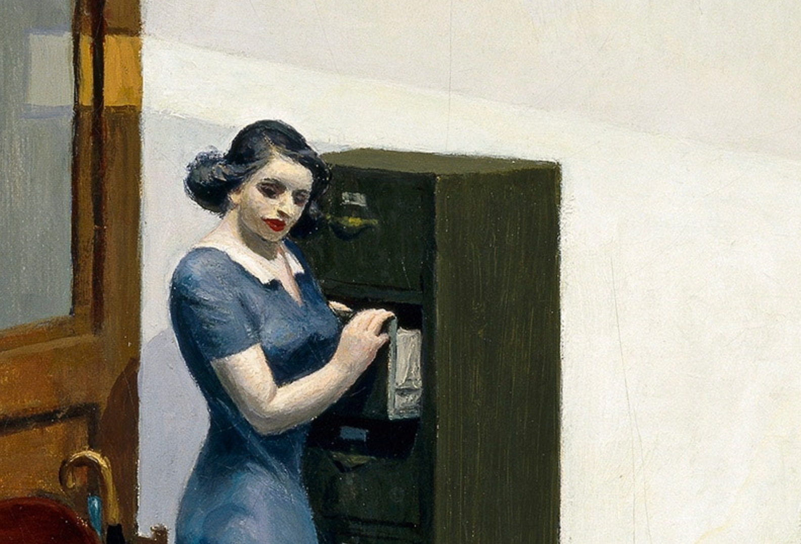 エドワード・ホッパー 美品　アートポスター(office at night) ファイル:Office-at-night-edward-hopper-1940.jpg - Wikipedia