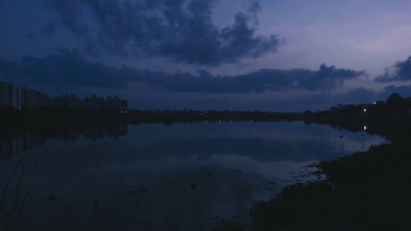 Image of lake in darkness