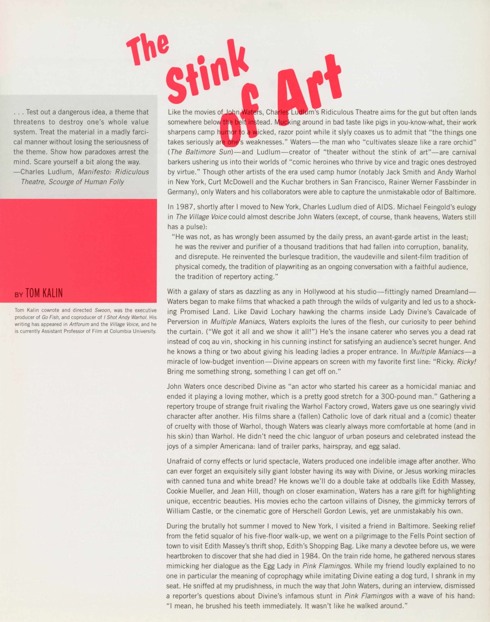 John Waters Dialogues event brochure page 5
