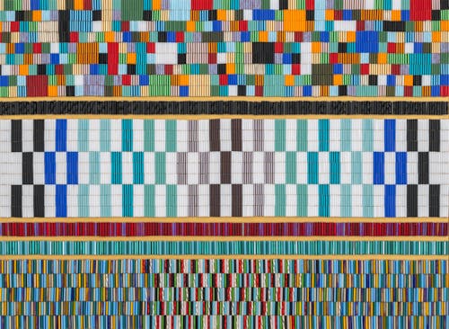 Detail of colorful beadwork.