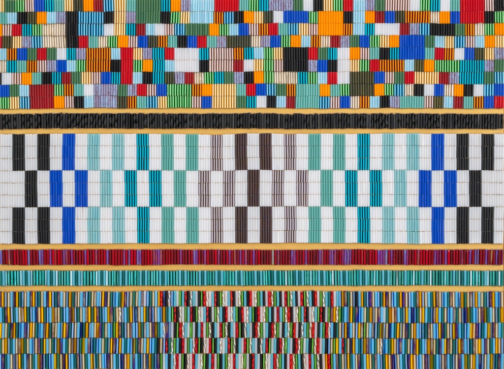 Detail of colorful beadwork.
