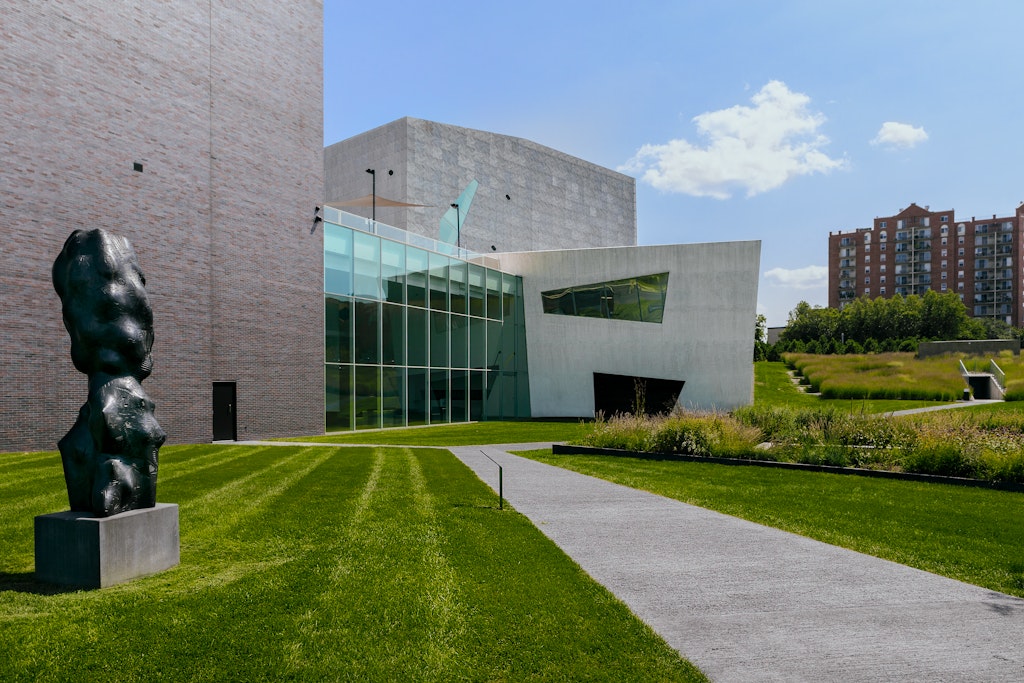 View of the Walker Art Center building and hillside