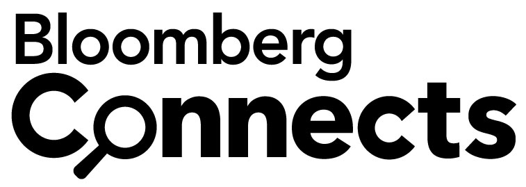 logo for Bloomberg Connects that is the title with the O in connects that is a magnifying glass.