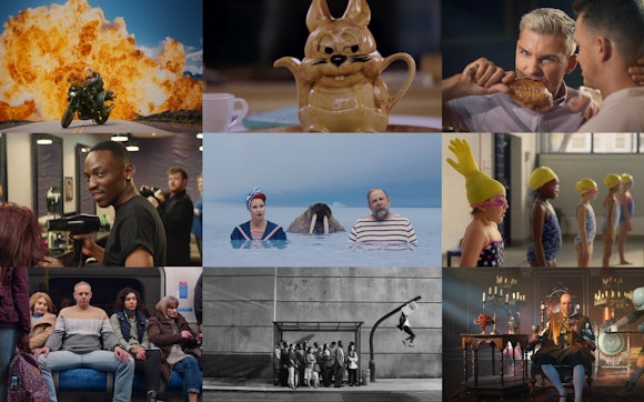 Grid of nine images of tv commercials