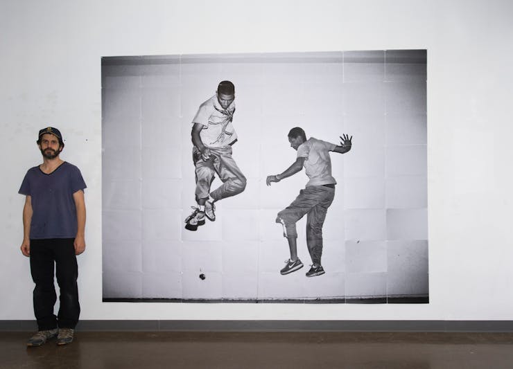 Alec Soth with Paolo Pellegrin’s poster