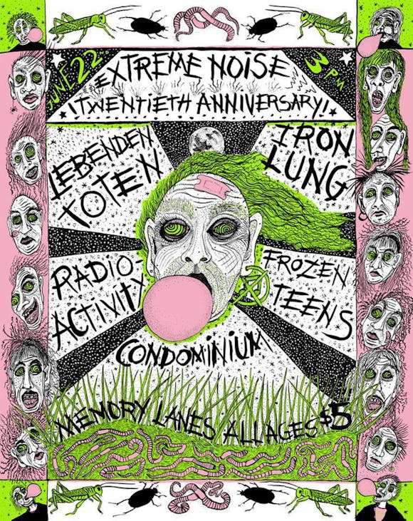 Illustrated poster for a punk music show.
