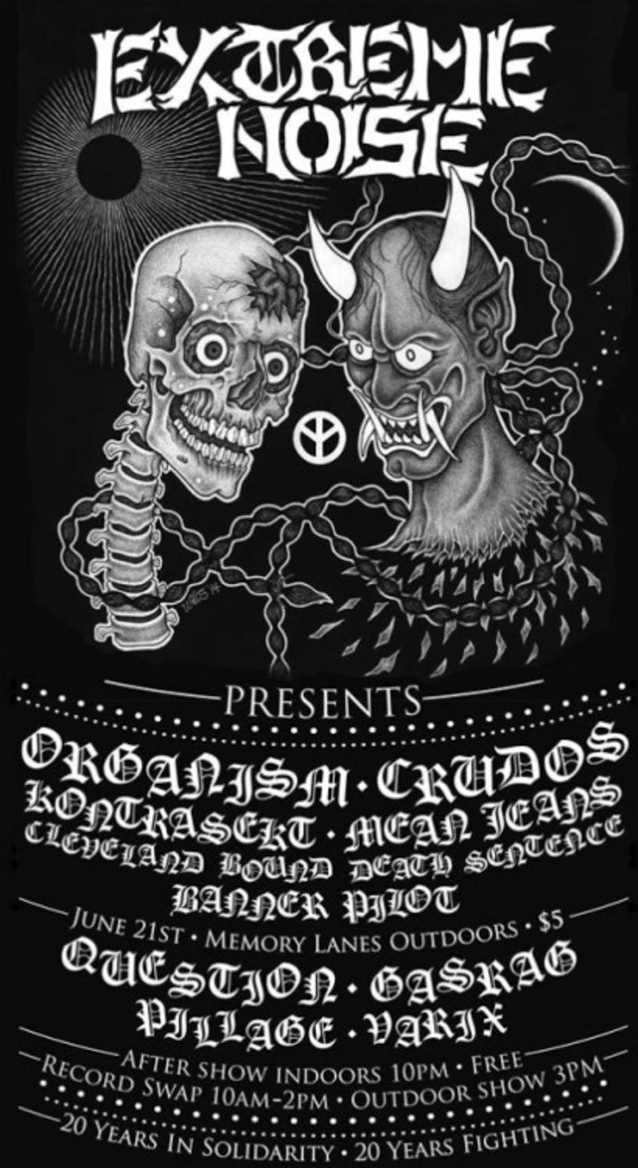 Illustrated poster for a punk music show.
