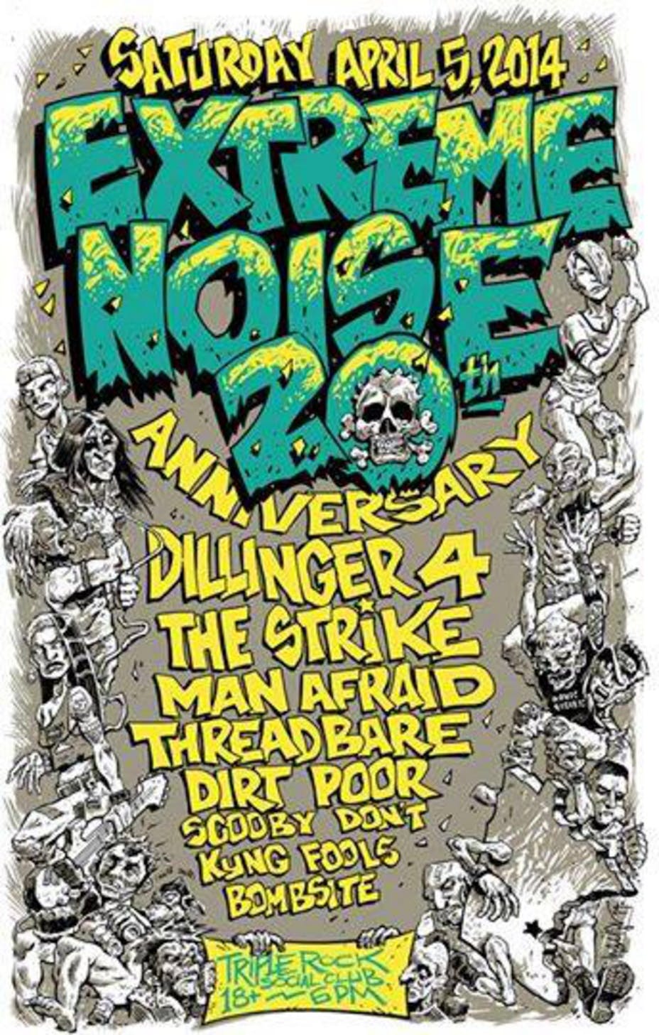 Illustrated poster for a punk music show.