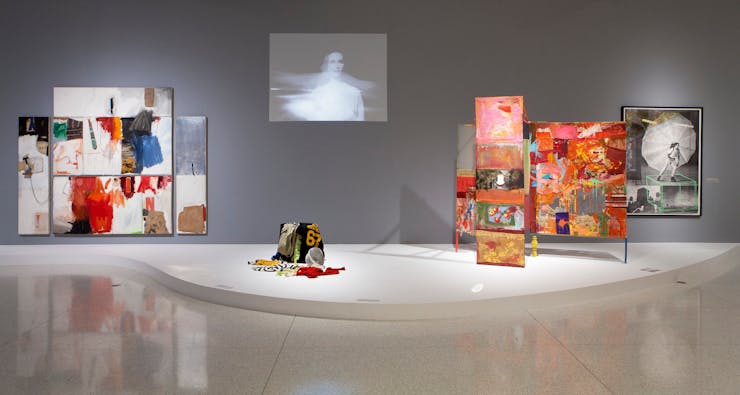 Installation view of Dance Works I: Merce Cunningham / Robert Rauschenberg