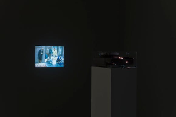 View of the exhibition Radical Presence: Black Performance in Contemporary Art, 2014; David Hammons, Bliz-aard Ball Sale, 1983